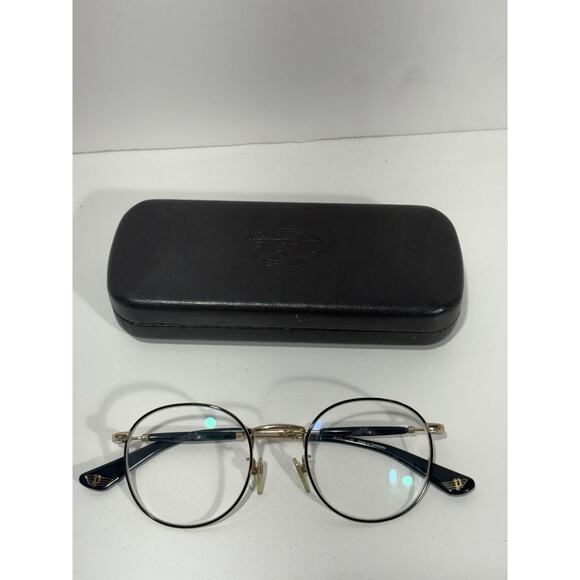 Police Eyeglasses Frame VPLD79K Col.0301 Unisex Black Gold Round Metal 50-21-145 - Picture 1 of 15